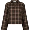 Neo Noir Jaylin Flannel Check Shirt - Dark Taupe