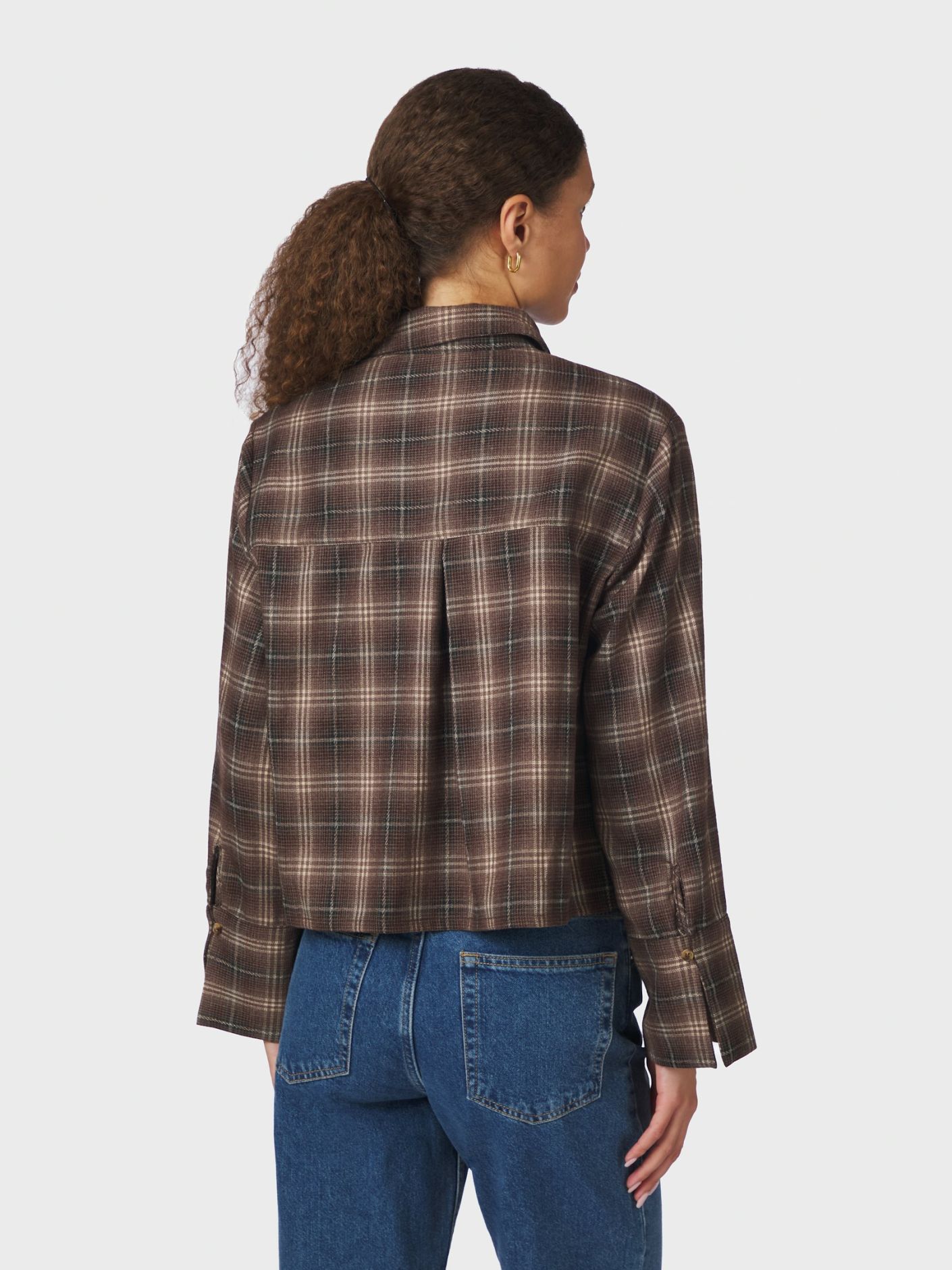 Neo Noir Jaylin Flannel Check Shirt - Dark Taupe - Bild 3