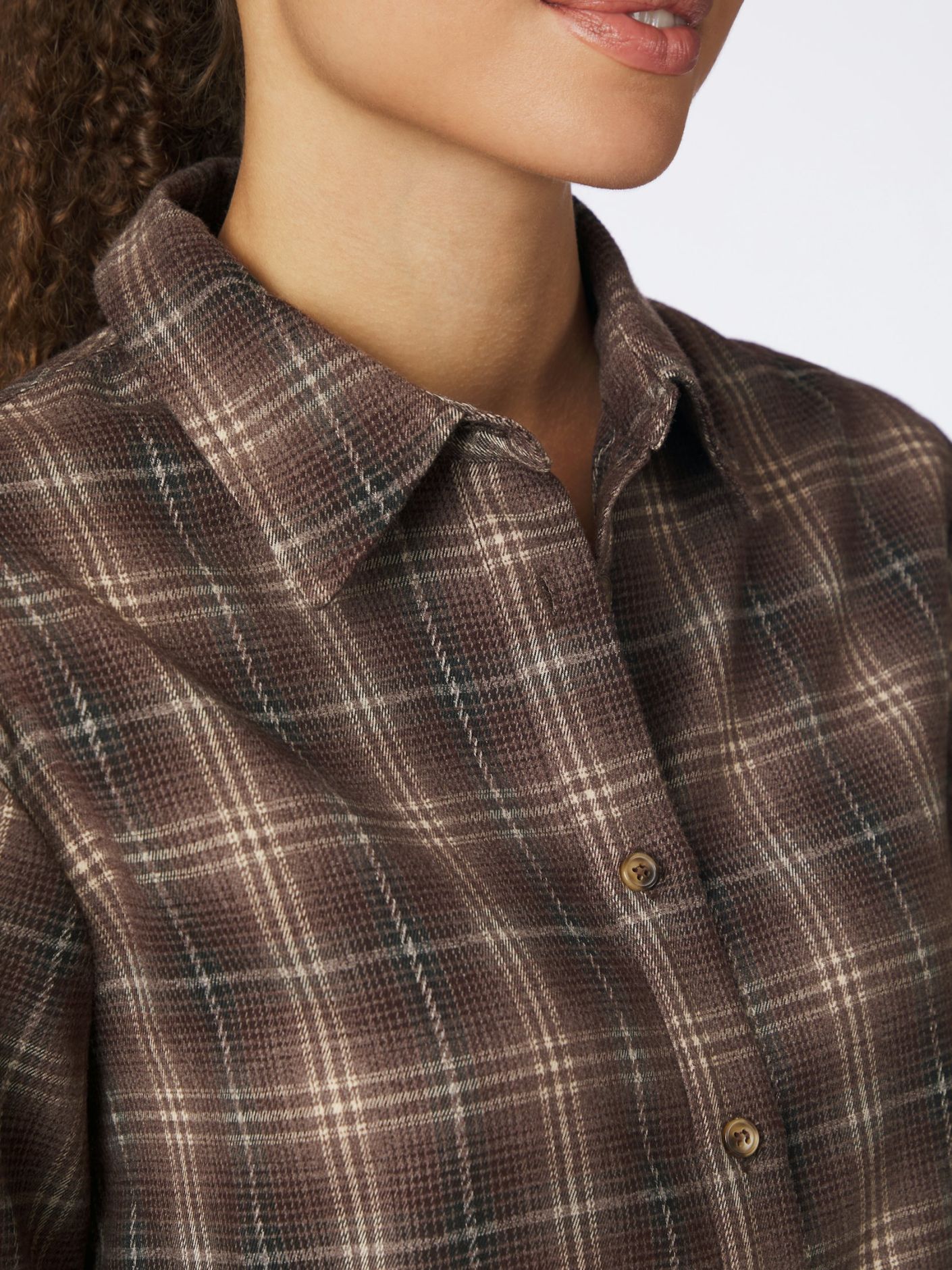 Neo Noir Jaylin Flannel Check Shirt - Dark Taupe - Bild 4