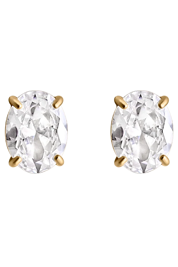 Muli Collection Large Oval Cut Stud - Gold