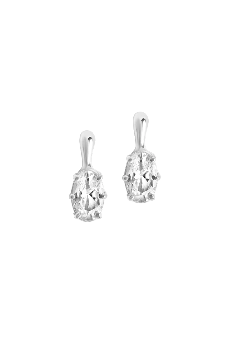 Muli Collection Oval Cut Drop Earring - Silver