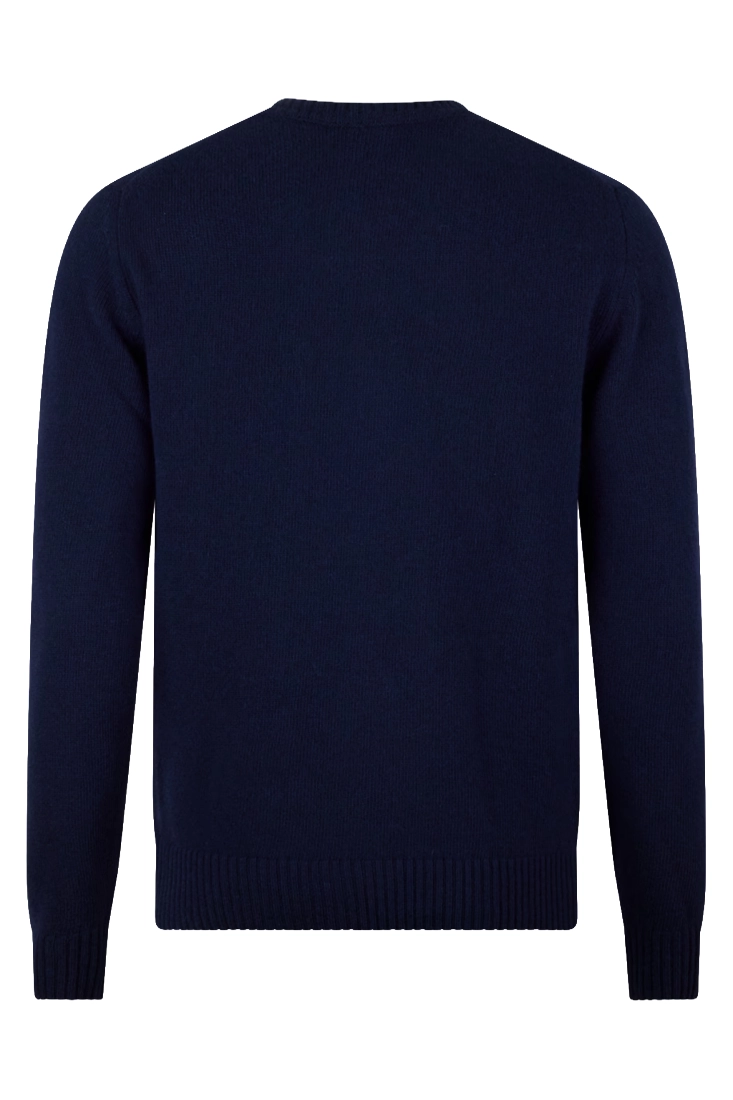 Stenströms Pullover Knitted Crew Neck Carded Merino Wool - Navy - Bild 2