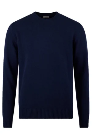 Stenströms Pullover Knitted Crew Neck Carded Merino Wool - Navy