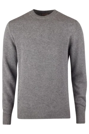 Stenströms Pullover Knitted Crew Neck Carded Marino Wool - Grey