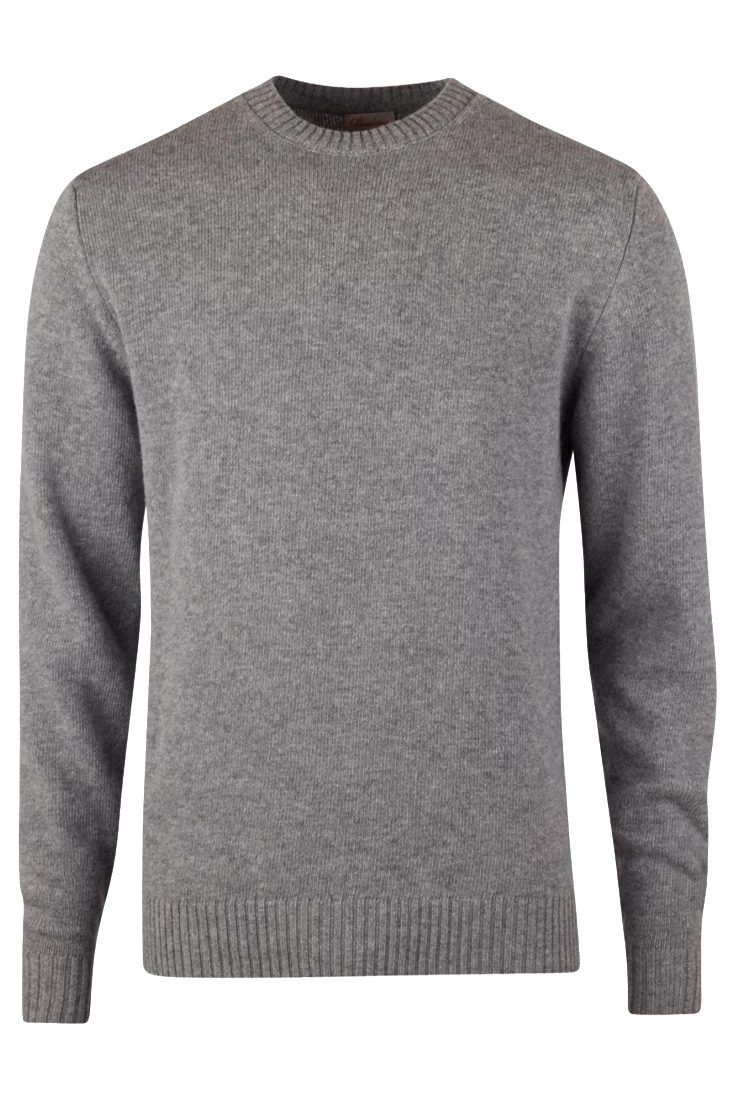 Stenströms Pullover Knitted Crew Neck Carded Marino Wool - Grey