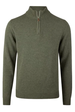 Stenströms Pullover Knitted Half Zip Carded Merino Wool - Green