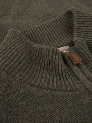 Alternative view of Stenströms Pullover Knitted Half Zip Carded Merino Wool - Green