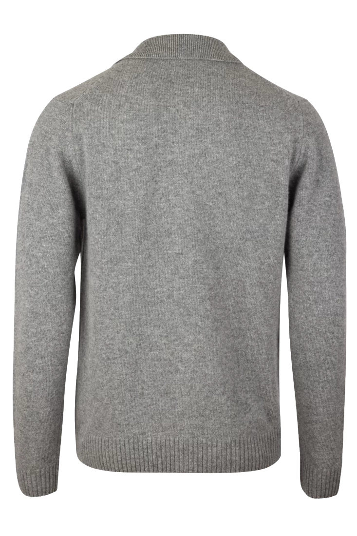 Stenströms Cardigan Knitted Polo Carded Merino Wool - Grey - Bild 4