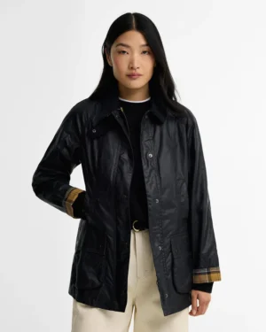 Barbour Beadnell Wax Jacket - Navy - Bild 3