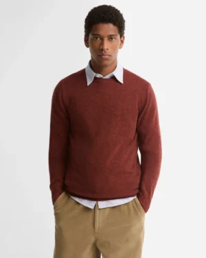 Alternative view of Barbour Essential Patch Crew-Neck Jumper - Russet