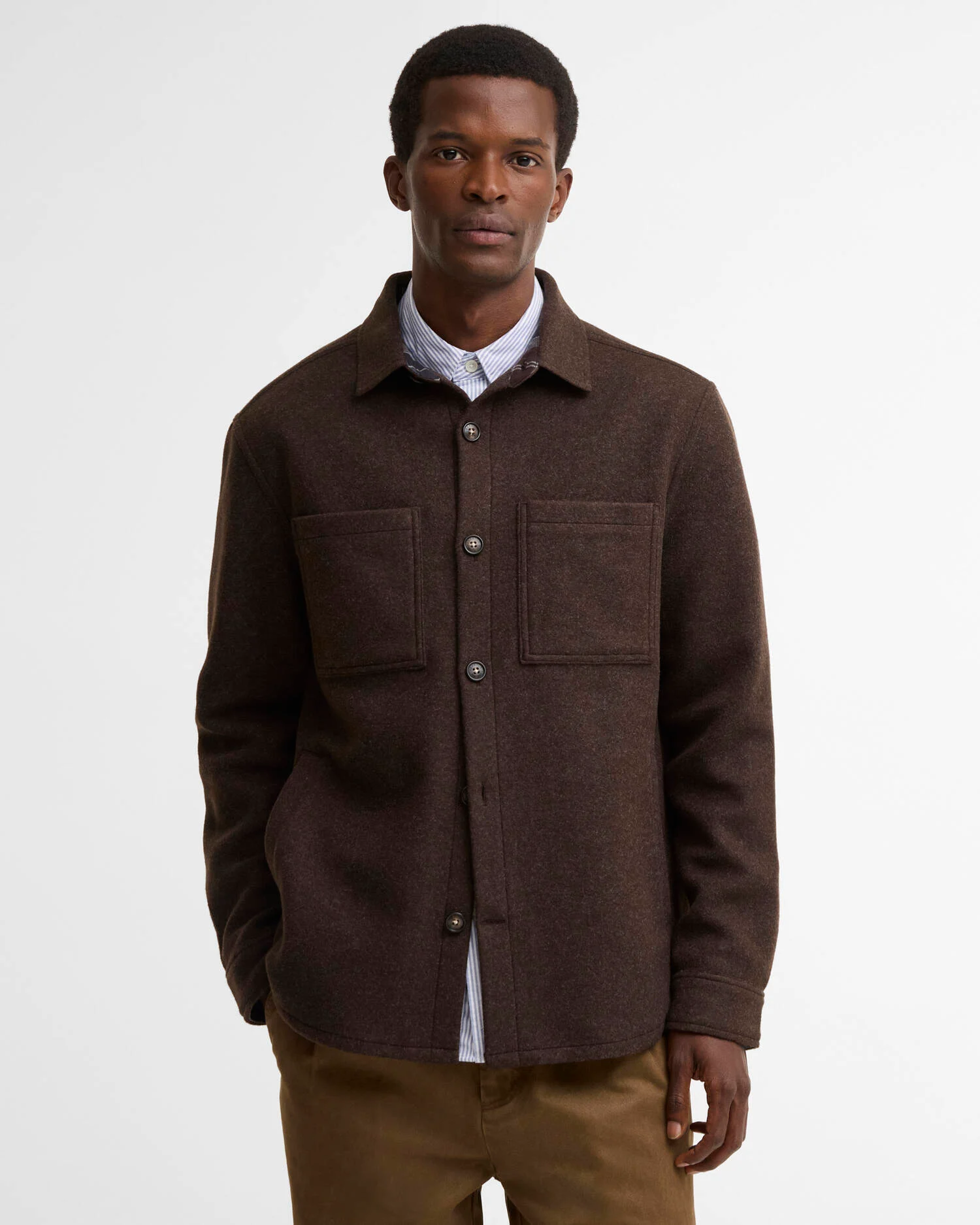 Barbour Marltown Tailored Wool-Blend Overshirt - Dark Oak - Bild 2