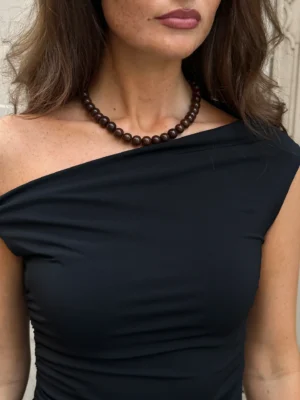Alternative view of Muli Collection Cocoa Beaded Necklace - Brown